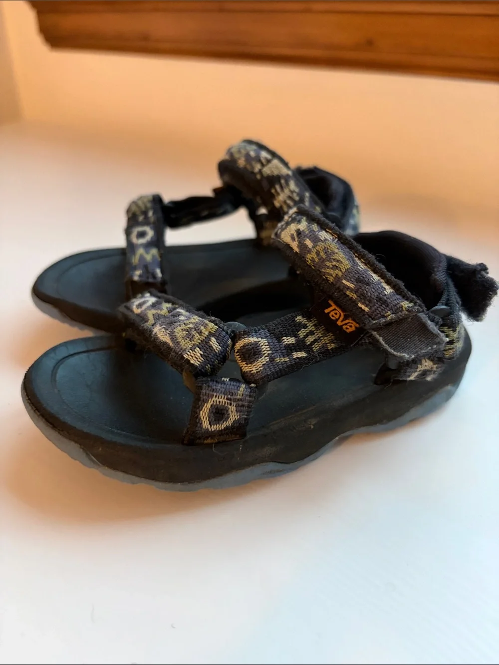 Teva Kids Black Sandals with Patterned Straps